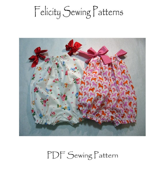 Baby romper pdf sewing pattern, easy baby girls romper pattern sizes 3 months to 4 years PRETTY BABY ROMPER pattern by Felicity Patterns