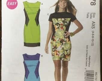 Vintage Lined Bodycon Dresses Pattern // McCall's 6278, Size 4-6-8-10-12, unused, Easy