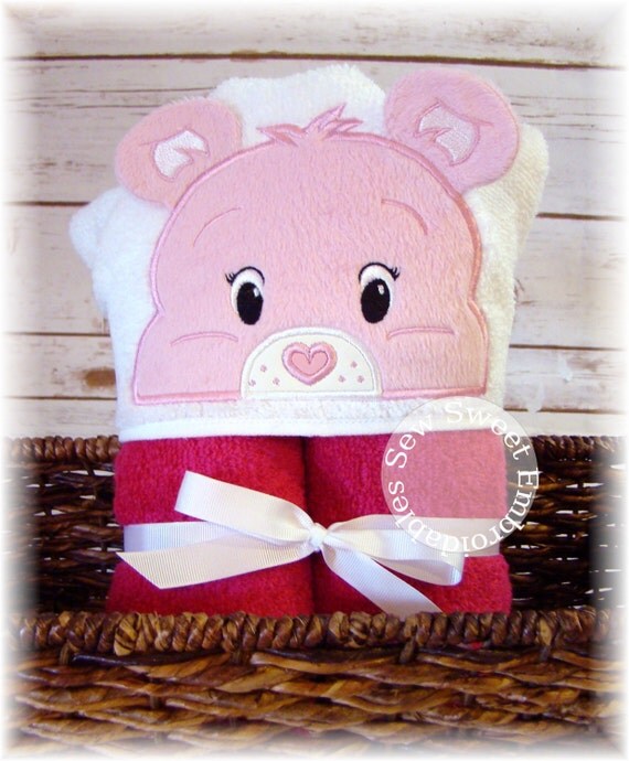 Care Bear Hooded Towel/Childs Hooded by Sewsweetembroidables