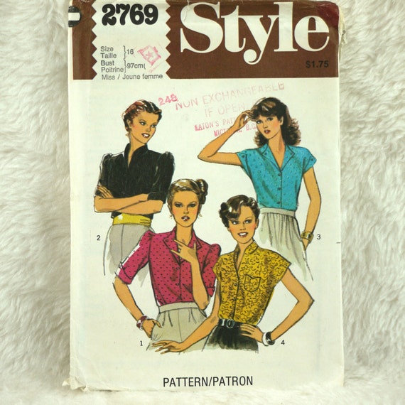 Items similar to Blouses, L, Cut Complete, Style 2769 Pattern for Women