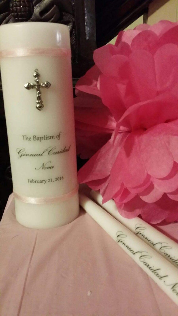 Personalize Candle set for baptism christening or weddings