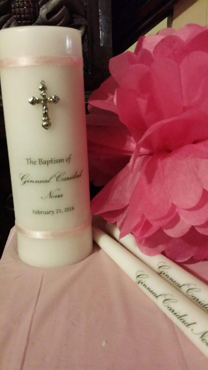 Personalize Candle set for baptism christening or weddings