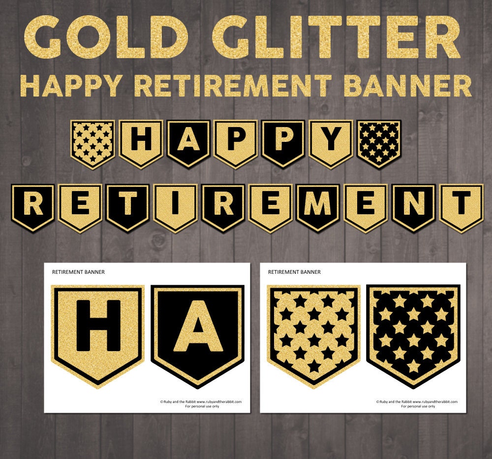 Happy Retirement Giant Banners 165m X 50cm 18 Pc Printable Happy 