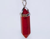Red Jasper Pendant Gemstone Point Crystal Necklace