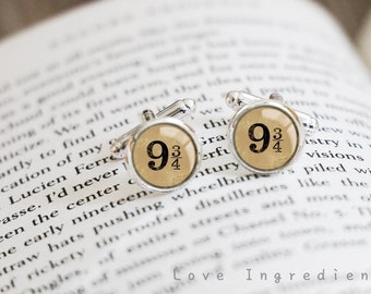 934 Cufflinks, Platform 9/34 Cuff Links, Men cufflinks, Groomsmen Cufflinks, Gift for him, Birthday gift, Christmas gift, CL029