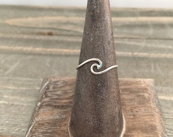 Solid Sterling Silver Wave Ring, 925 Solid Sterling Silver Ocean Wave Ring Makes a Great Gift!