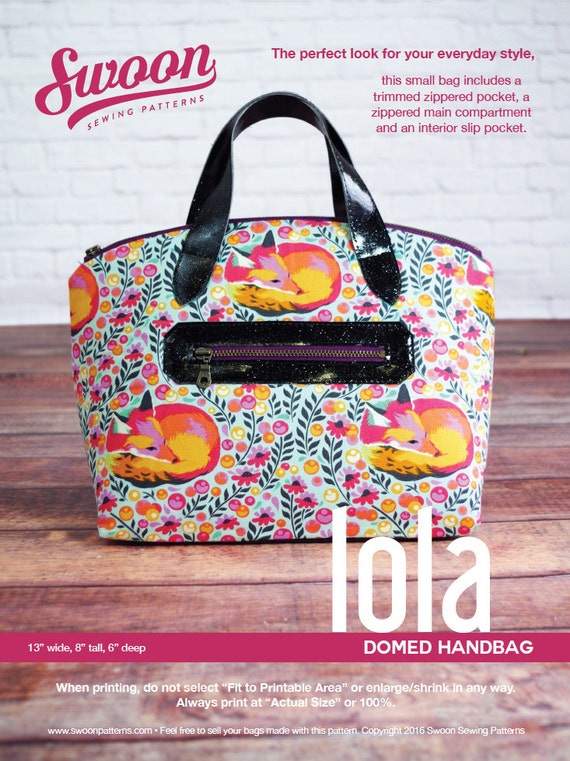 Swoon Patterns: Lola Domed Handbag PDF Vintage Purse Tote