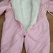 SALE*** Vintage Italian UPIM Baby Girl Snowsuit, Quilted Pink Baby Snowsuit, Baby Bunting Suit- Size 6-9 Months