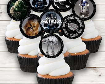 Star Wars Cupcake Toppers Birthday Party Darth Vader Instant Download