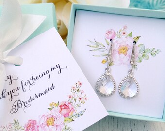 Bridesmaid jewelry, bridesmaid gift, Bridesmaid jewelry set, Bridesmaid earrings, Personalized gift, Will you be my bridesmaid