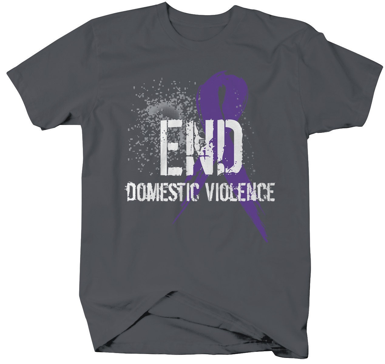 End Domestic Violence T-Shirt Purple Ribbon by ShirtsBySarah