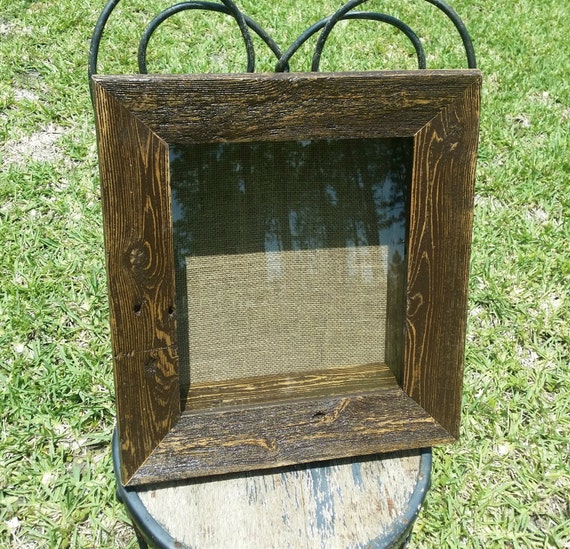 Rustic Shadow Box Reclaimed Cedar Burlap Back by SweetiesAttic