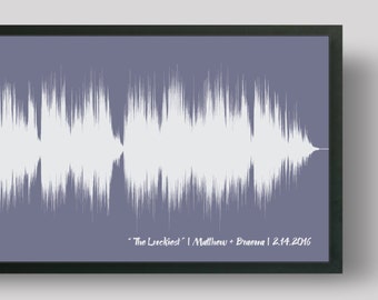 Wedding Song Art, Soundwave Art Print, First Dance Song, 1st Anniversary Gift for Him, for Her, Wedding Song Gift, Custom Sound Wave Print