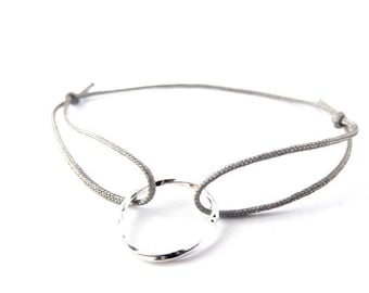 Karma sterling silver bracelet > free choice of color / freundschaftsbändchen