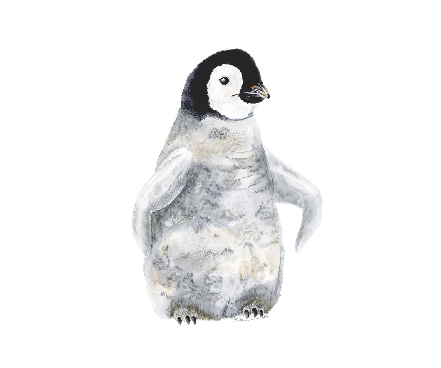 Baby Penguin Watercolor Arctic Nursery Art by TinyToesDesign