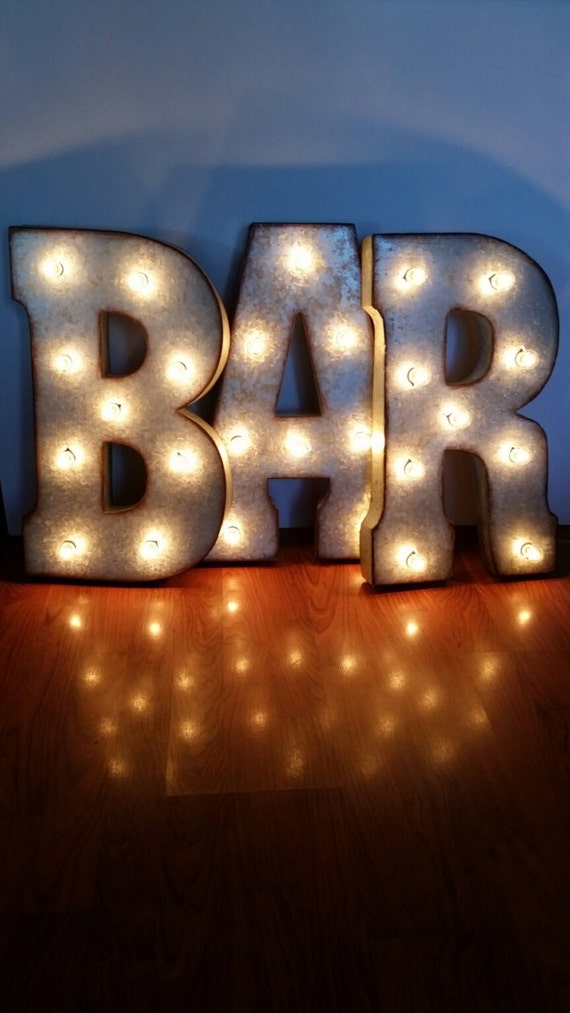 21 BAR Large Metal Marquee Sign