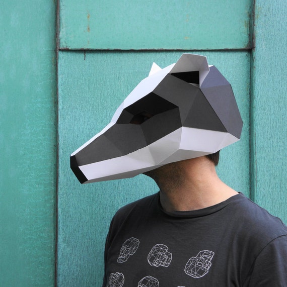 Badger Mask make your own polygon animal mask