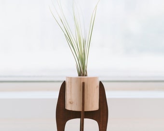 mini plant stand >> mid century >> air plant included