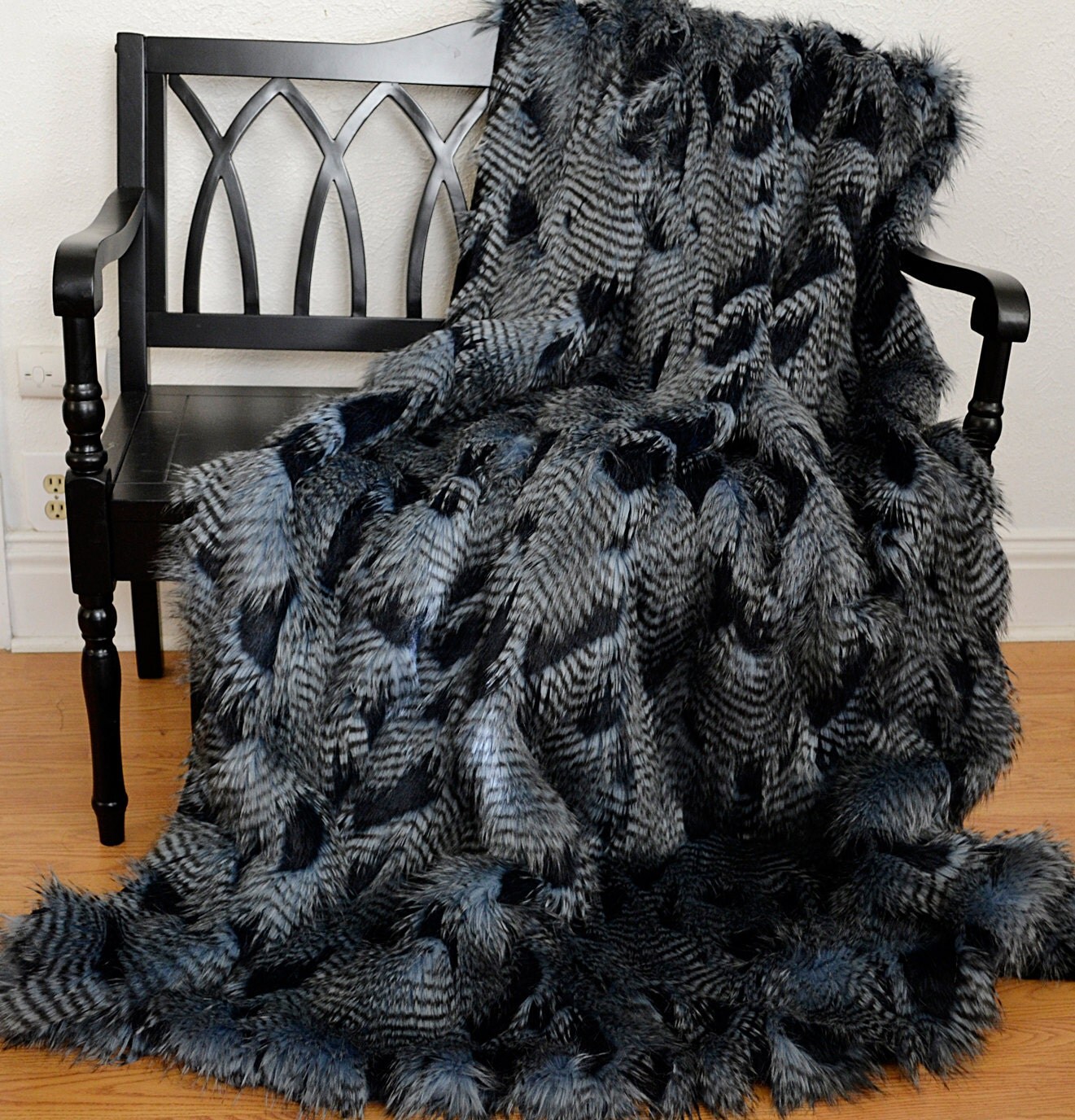 Faux Fur Throw Blue Ostrich Fake Fur Blanket Throw 72