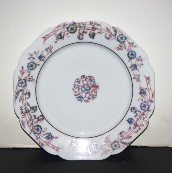 Antique Haviland H&C Limoges Blue Flowers Salad Plate 8