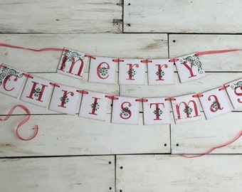 Items similar to Merry Christmas Banner on Etsy