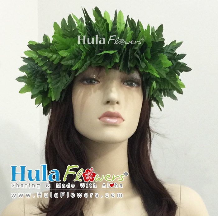 Silk Fern Haku Headband For Hawaiian Polynesian for by HulaFlowers