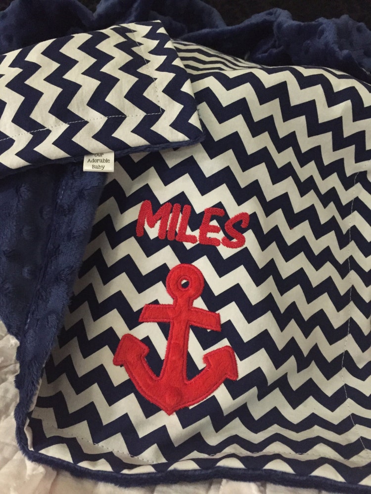 Anchor Baby Blanket Personalized Anchor Baby by OurAdorableBaby