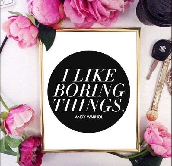 Download I Like Boring Things Andy Warhol Typography Gold by ...