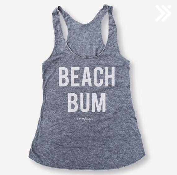 BEACH BUM Grey/White Eco-Tank top Workout tank by everfitte