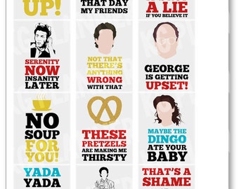 Seinfeld Quote Full Box Planner Stickers for Erin Condren Planner, Filofax, Plum Paper