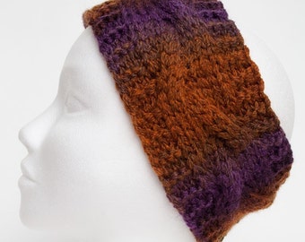 Knit headband purple Wool headbands Knitting Headband Knitted headbands Knitting Hat Tricoter bandeau Kids Hat Winter Wool headband