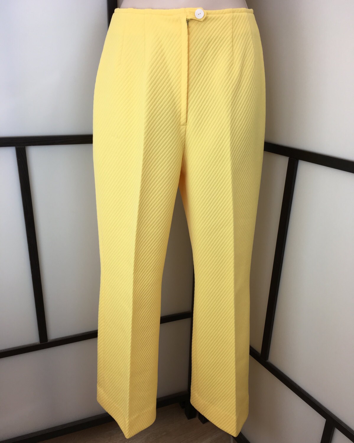 Yellow Pants Vintage Slacks Women's Pants Polyester