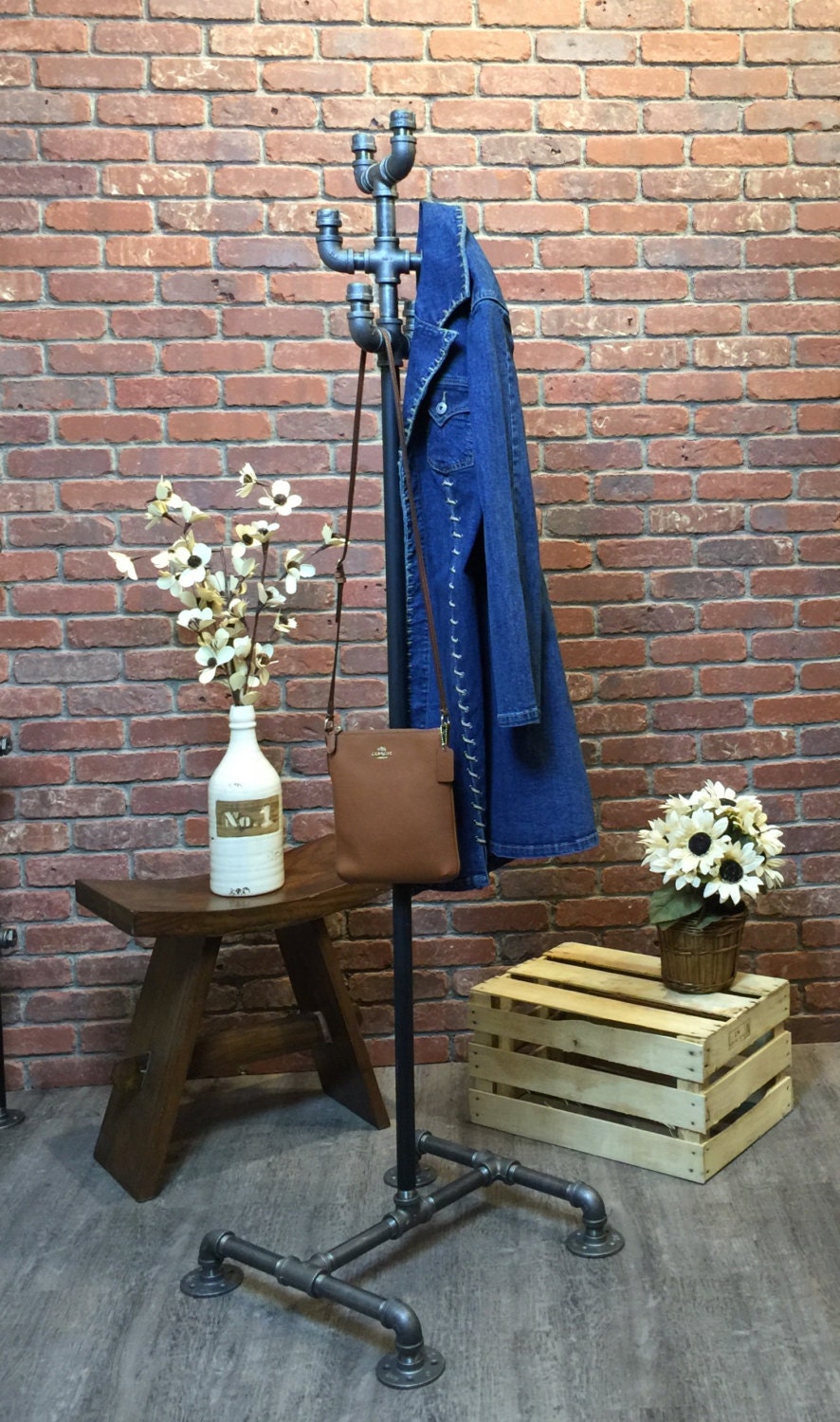 Industrial Coat Rack Stand Vintage Style by WilliamRobertVintage