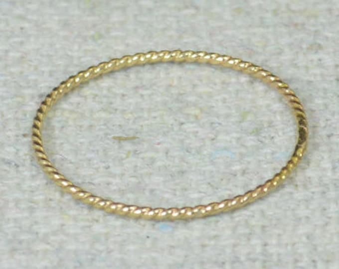 Thin Solid 14k Gold Twist Stackable Ring(s), Stacking Rings, Dainty Gold Ring, Solid Gold Ring, Gold Rings, Thin Elegant Solid Gold Ring