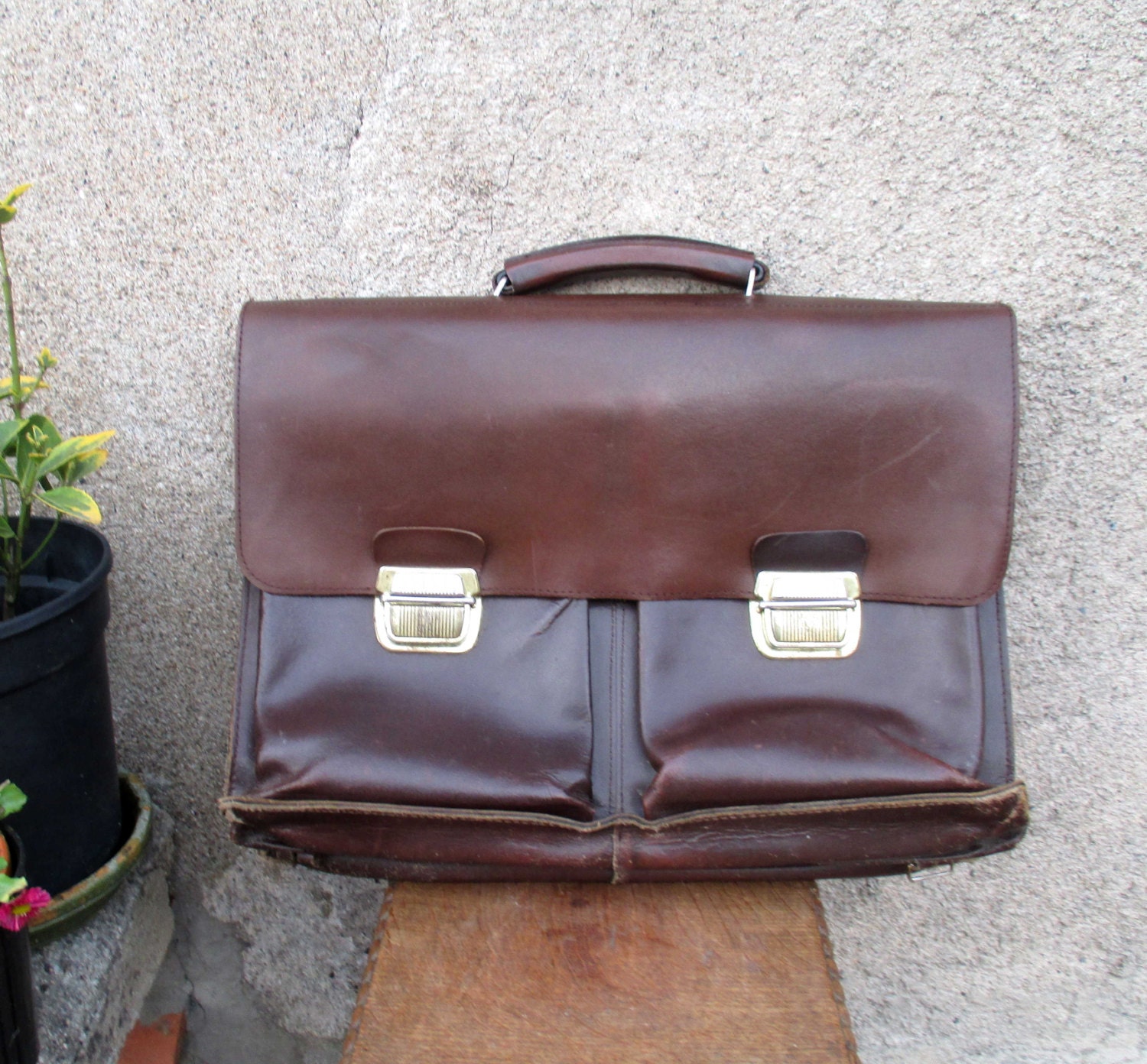 french leather briefcase