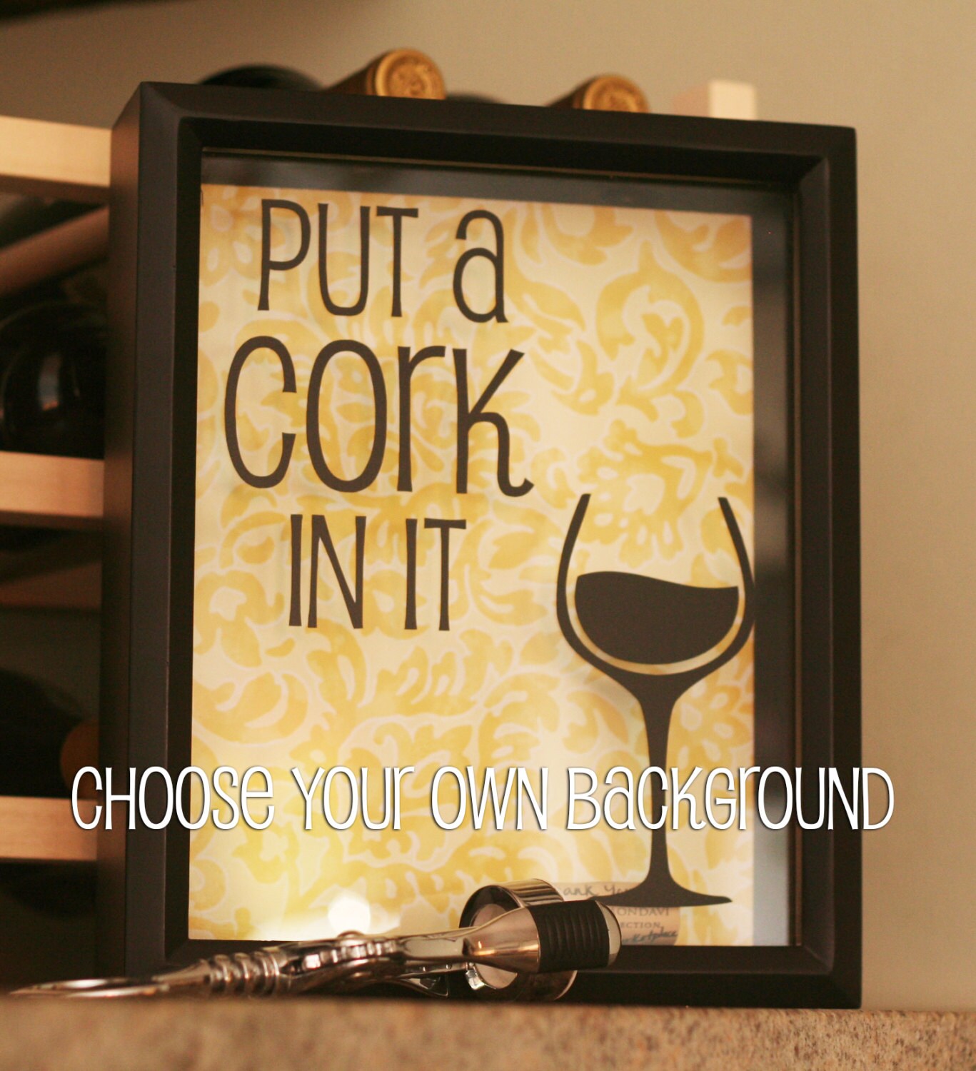 Design Wine Cork Picture Frame wine cork shadow box mothers day gift cork