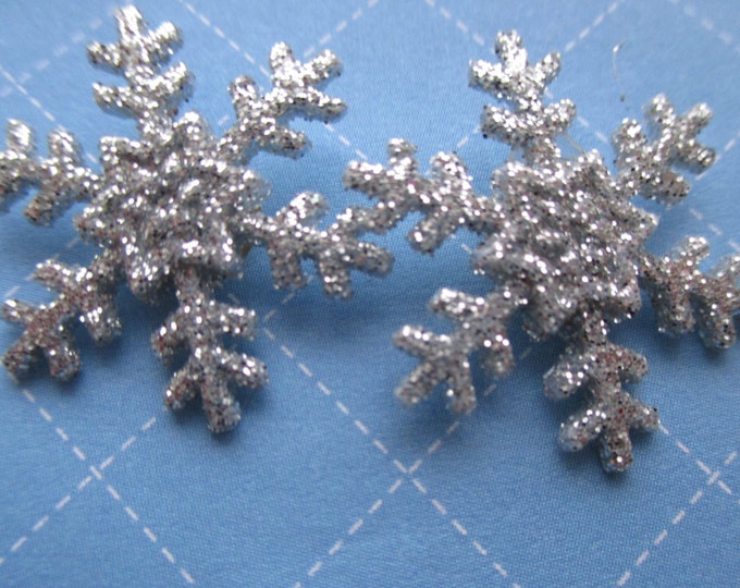 Silver Snow flake earrings-sparkly snowflake studs-Snowflake posts-winter jewelry-frozen party favors-teen and Tween snowflake earrings-kids