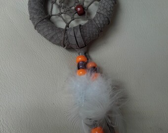 dream catcher leather on wood ref: DC 140503