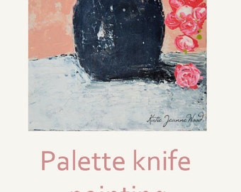 Acrylic Pink Roses Flower Painting. Made by Hand Still Life Floral Art Painting. Romantic Floral Painting Wall Decor. 8