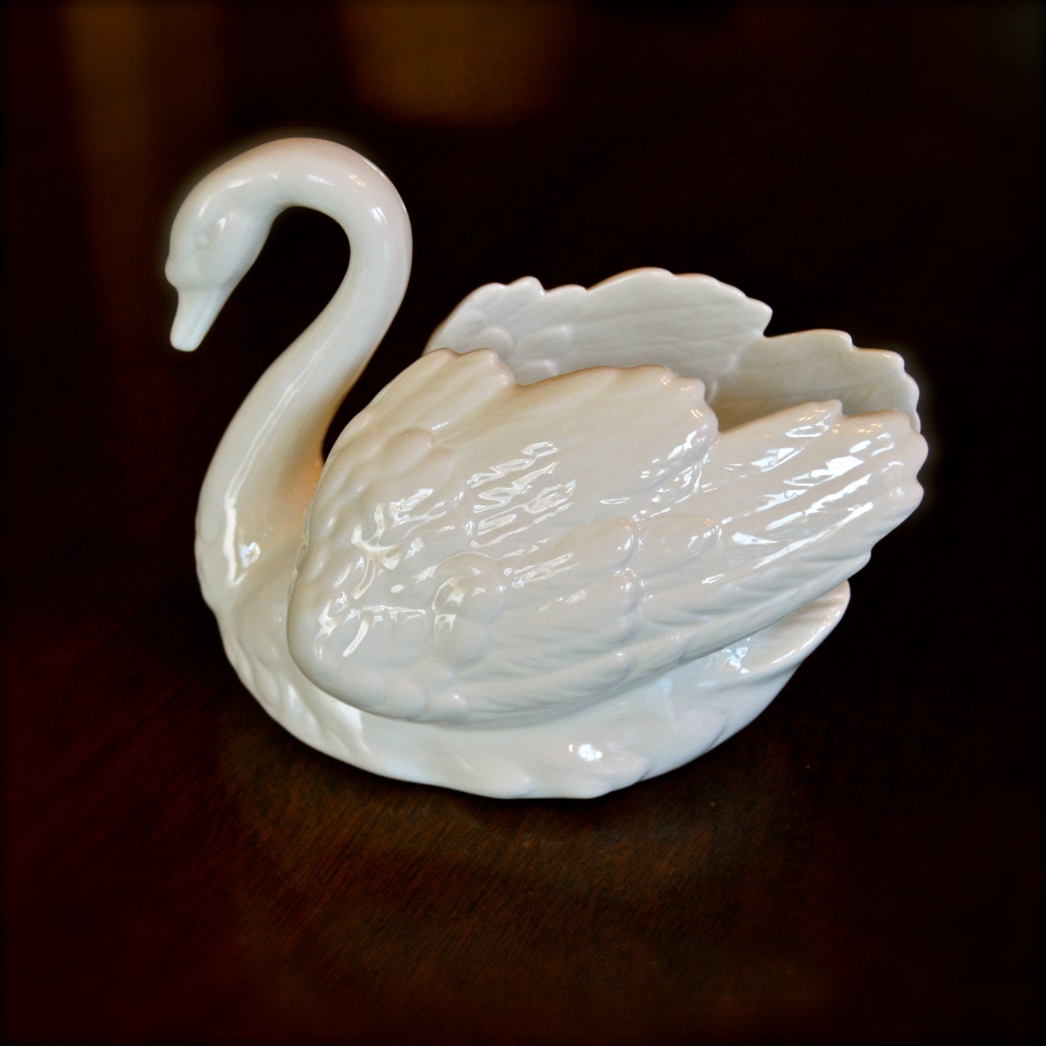 ceramic swan figurine