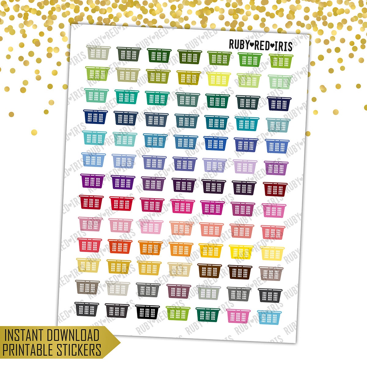 SALE Laundry Baskets PRINTABLE Planner Stickers Pdf Jpg