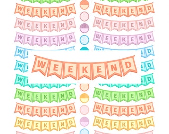 Weekend Banner Stickers Weekend Planner Stickers for Erin