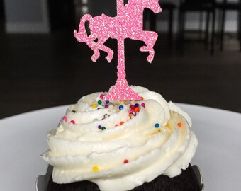Carnival Cupcake Toppers • Carousel Horse Toppers Birthday • Baby Shower • Food Pick