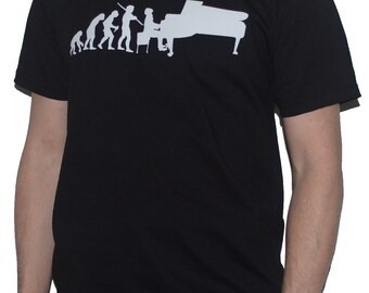 Evolution of Piano Player T-Shirt / Grand Pianist Musician Evolution of Man