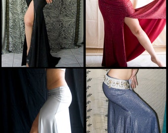 CUSTOM MADE Mermaid Skirt with slit - Your fabric 'n' colour choice - Tribal Fusion Bellydance Skirt, Fitted mermaid skirt