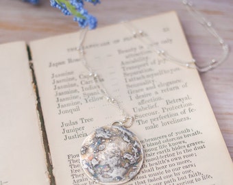 Full Moon Silver Necklace - Moon Necklace - Full Moon Jewelry- Moon Jewelry - Moon Pendant - Gift For Her - Full Moon Necklace