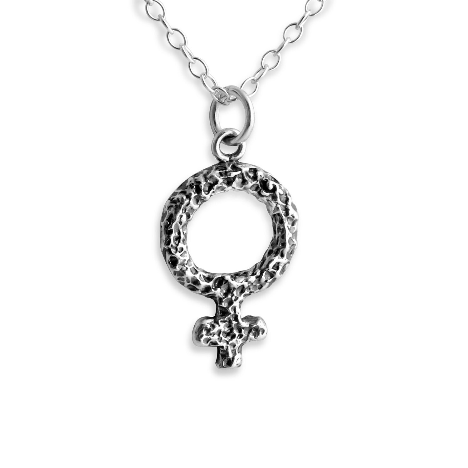 Venus Symbol Female Gender Sex Charm Pendant Necklace 925