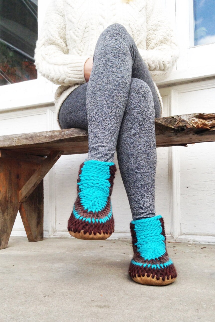 mukluks wool slipper socks with leather sole