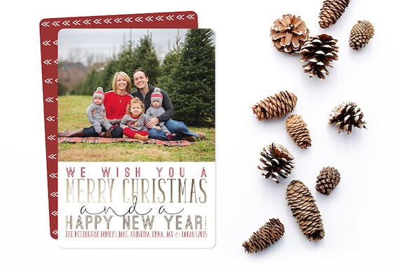 Holiday Photo Card Templates \ printable template, personalized by a designer and emailed to you