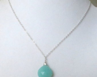 Chalcedony Turquoise Sterling Silver Necklace